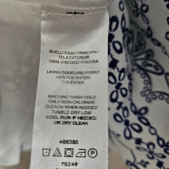 NWOT LOFT blue & white print sheath dress Womens Medium - Picture 5 of 5